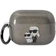 Karl Lagerfeld KLAP2HNKCTGK Airpods Pro 2 cover black/black Gliter Karl&amp;Choupette, Karl Lagerfeld