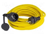 Extension lead; 3G2.5mm2; 50m; PVC; yellow; Sockets no: 1; 16A AS SCHWABE