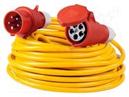 Extension lead; 5G4mm2; 10m; PVC; yellow; Sockets no: 1; 32A AS SCHWABE