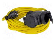 Extension lead; 3G2.5mm2; 10m; PVC; yellow; Sockets no: 3; 16A AS SCHWABE