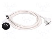 Extension lead; 3G1.5mm2; 3m; PVC; white; Sockets no: 1; 16A AS SCHWABE