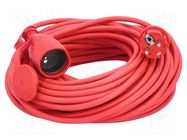 Extension lead; 3G1.5mm2; 50m; PVC; red; Sockets no: 1; 16A AS SCHWABE