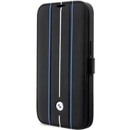 Case BMW BMBKP14L22RVSK iPhone 14 Pro 6.1&quot; black/black bookcase Leather Stamp Blue Lines, BMW