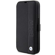 Case BMW BMBKP14X22RDPK iPhone 14 Pro Max 6.7" black/black bookcase Leather Textured&Stripe, BMW