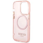 Guess GUHMP14XHTCMP iPhone 14 Pro Max 6.7&quot; pink/pink hard case Gold Outline Translucent MagSafe, Guess