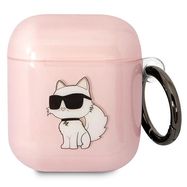 Karl Lagerfeld KLA2HNCHTCP Airpods 1/2 cover pink/pink Ikonik Choupette, Karl Lagerfeld