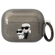 Karl Lagerfeld KLAPHNKCTGK Airpods Pro cover black/black Gliter Karl&amp;Choupette, Karl Lagerfeld