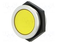 Indicator: LED; flat; yellow; 24VDC; 24VAC; Ø30mm; IP67; connectors SIGNAL-CONSTRUCT