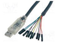 Module: cable integrated; MPSSE,USB; 0.5m; 3.3VDC FTDI