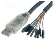 Module: cable integrated; MPSSE,USB; 0.5m; 5VDC FTDI