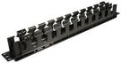 CABLE MANAGER, HORIZONTAL/FRONT, 1RU, PLASTIC, 44MM H, BLACK