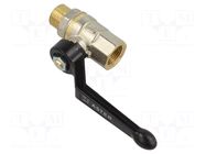 Ball valve; max.25bar; nickel plated brass; -15÷90°C PNEUMAT