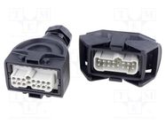 Connector: HDC; male + female; plug + socket,complete set; M32 HARTING