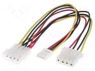 Splitter; mini Molex female,Molex male,Molex female; 0.2m BQ CABLE