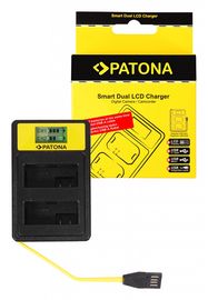 PATONA Smart Dual LCD USB Charger f. Canon LP-E8 550D 600D 650D 700D, PATONA