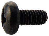 SCREW, POZI PAN, STEEL, BLK, M6X12,PK100