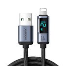 Lightning - USB A 2.4A 1.2m cable with LED display Joyroom S-AL012A16 - black, Joyroom