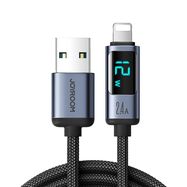 Lightning - USB A 2.4A 1.2m cable with LED display Joyroom S-AL012A16 - black, Joyroom