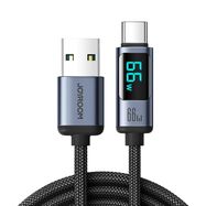 USB C - USB A cable 66W 1.2m with LED display Joyroom S-AC066A16 - black, Joyroom