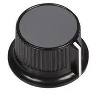 KNOB, 28MM, BLACK, CAP 6 SHAFT