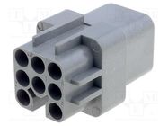 Connector: HDC; contact insert; female; CD; PIN: 8; 7+PE; size 21.21 ILME