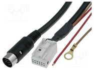 Cable for CD changer; DIN 13pin plug,Quadlock 12pin; Audi,VW 