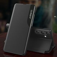 Eco Leather View Case Cover for Xiaomi Redmi Note 12 5G / Poco X5 5G with Flip Stand Black, Hurtel