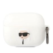 Karl Lagerfeld KLAPRUNIKH AirPods Pro cover white/white Silicone Karl Head 3D, Karl Lagerfeld