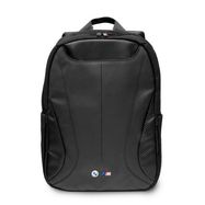 BMW Carbon&amp;Leather Tricolor backpack for a 16&quot; laptop - black, BMW