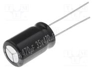 Capacitor: electrolytic; THT; 470uF; 35VDC; Ø10x16mm; Pitch: 5mm AISHI