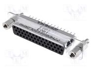 D-Sub HD; PIN: 44; socket; female; on PCBs,PCB snap; straight; THT Amphenol Communications Solutions