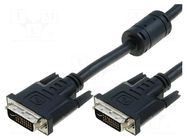 Cable; DVI-I (24+5) plug,both sides; PVC; dual link; 1.8m; black VCOM