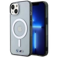 BMW BMHMP14SHCRS iPhone 14 6.1&quot; case transparent hardcase Silver Ring MagSafe, BMW