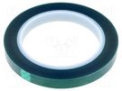 Tape: electrical insulating; W: 12mm; L: 66m; Thk: 0.06mm; green 