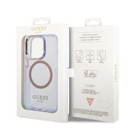 Guess GUHMP14LHTCMU iPhone 14 Pro 6.1&quot; purple/purple hard case Gold Outline Translucent MagSafe, Guess