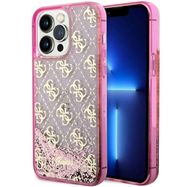 Guess GUHCP14XLC4PSGP iPhone 14 Pro Max 6.7" pink/pink hardcase Liquid Glitter 4G Transculent, Guess