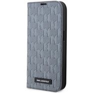 Karl Lagerfeld KLBKP14XSAKLHPG iPhone 14 Pro Max 6.7&quot; bookcase silver/silver Saffiano Monogram, Karl Lagerfeld