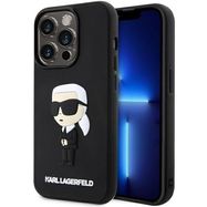 Karl Lagerfeld KLHCP14L3DRKINK iPhone 14 Pro 6.1" black/black hardcase Rubber Ikonik 3D, Karl Lagerfeld