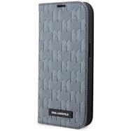 Karl Lagerfeld KLBKP14LSAKLHPG iPhone 14 Pro 6.1" bookcase silver/silver Saffiano Monogram, Karl Lagerfeld