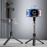 Selfie stick / telescopic pole with tripod Dudao F18B - black, Dudao