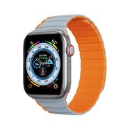 Magnetic Apple Watch SE, 9, 8, 7, 6, 5, 4, 3, 2, 1 (41, 40, 38 mm) Dux Ducis Strap (LD Version) - gray-orange, Dux Ducis