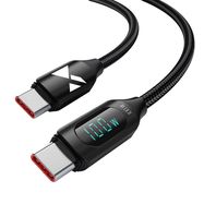 Wozinsky WUCCC1 USB-C - USB-C PD 100W 480Mb/s cable 1m with display - black, Wozinsky