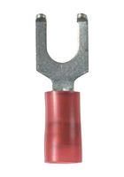 TERMINAL, FORK TONGUE, M4, 16AWG, RED