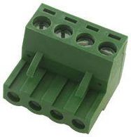 TERMINAL BLOCK PLUGGABLE, 4 POSITION, 24-12AWG