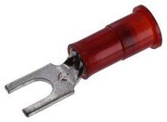 TERMINAL, SPADE/FORK, #6, CRIMP, RED