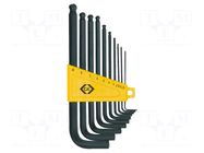 Wrench-set; hex key; steel; 10pcs. C.K