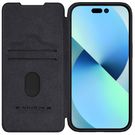 Nillkin Qin Pro Leather Flip Case with Camera Cover for iPhone 15 Plus - Black, Nillkin