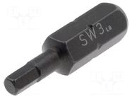 Screwdriver bit; hex key; HEX 3mm; Overall len: 25mm C.K