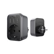 Wall charger 30W (2xUSB/USB C/AC) / adapter EU - EU 13A Ugreen CD314 - black, Ugreen