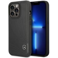 Mercedes Leather Wave Pattern iPhone 14 Pro Case - Black, Mercedes